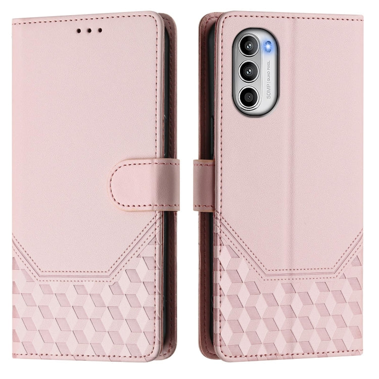 For Motorola Moto G52 4G / G82 5G / G71s Honeycomb Embossing RFID Leather Phone Case