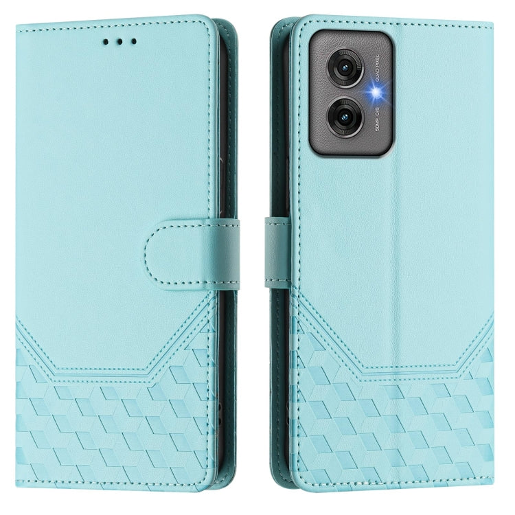 For Motorola Moto G55 Honeycomb Embossing RFID Leather Phone Case