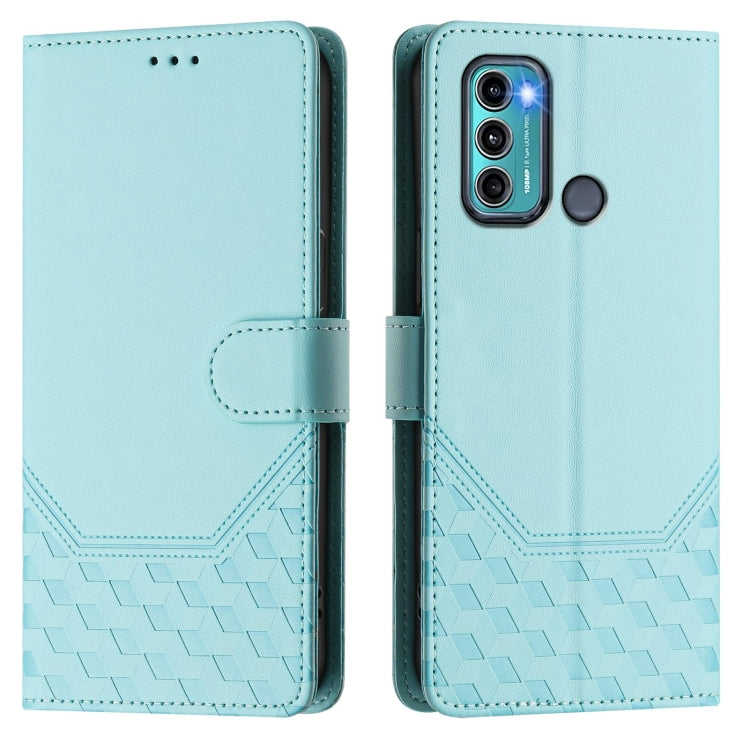 For Motorola Moto G60 / G40 Fusion Honeycomb Embossing RFID Leather Phone Case
