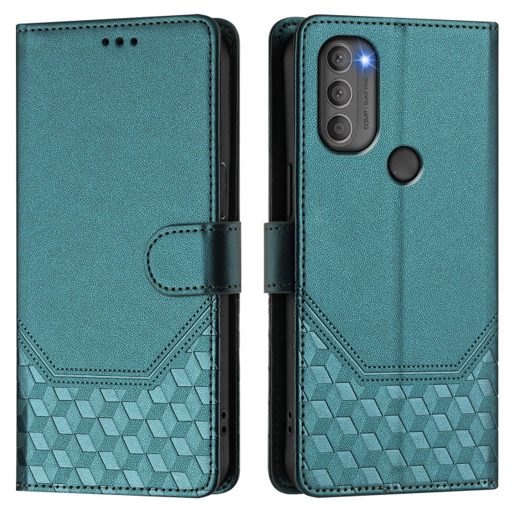 For Motorola Moto G71 5G Honeycomb Embossing RFID Leather Phone Case