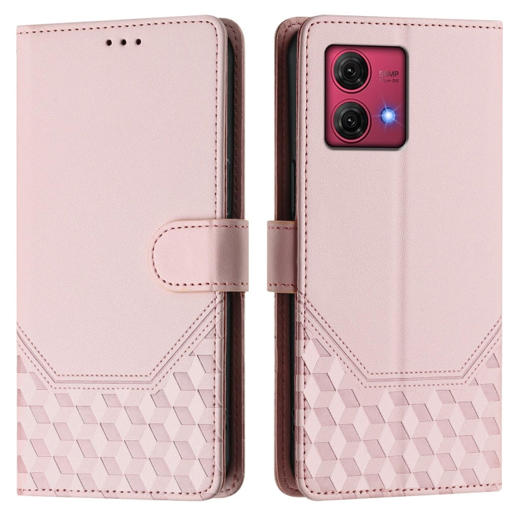 For Motorola Moto G84 5G Honeycomb Embossing RFID Leather Phone Case