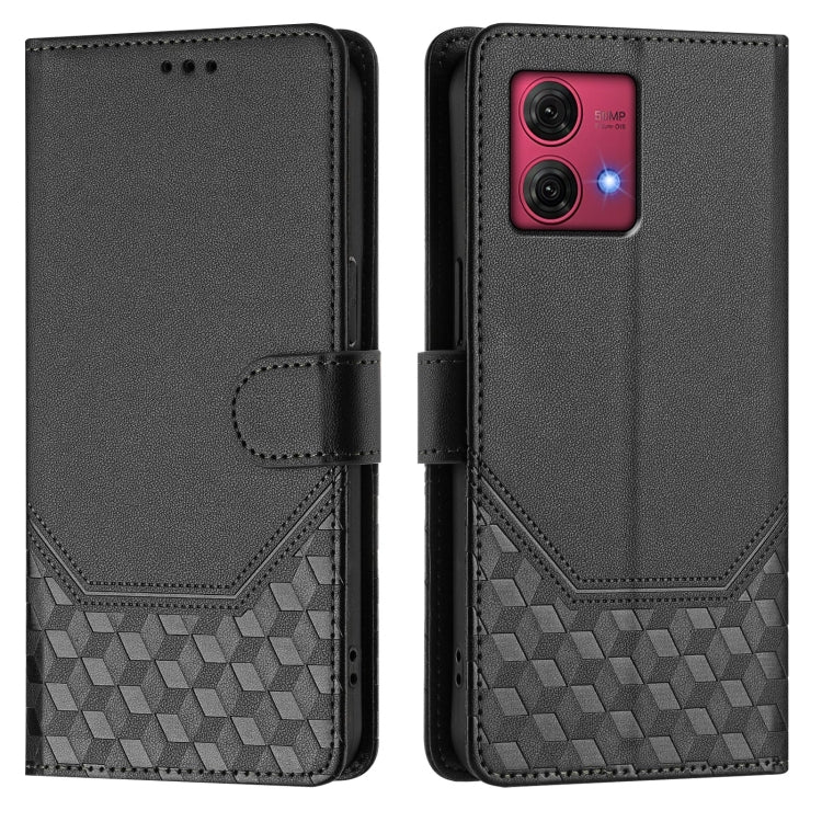 For Motorola Moto G84 5G Honeycomb Embossing RFID Leather Phone Case