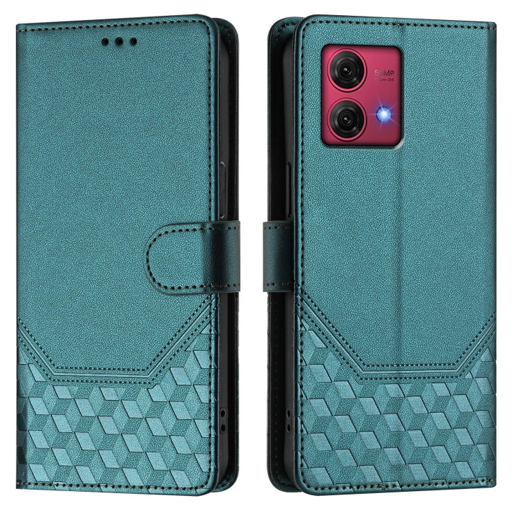 For Motorola Moto G84 5G Honeycomb Embossing RFID Leather Phone Case