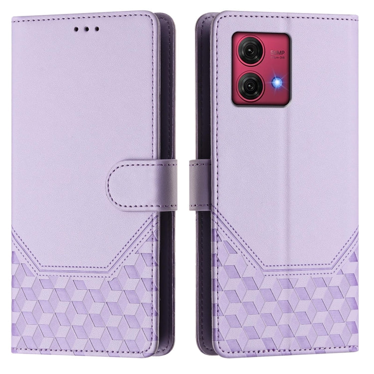 For Motorola Moto G84 5G Honeycomb Embossing RFID Leather Phone Case