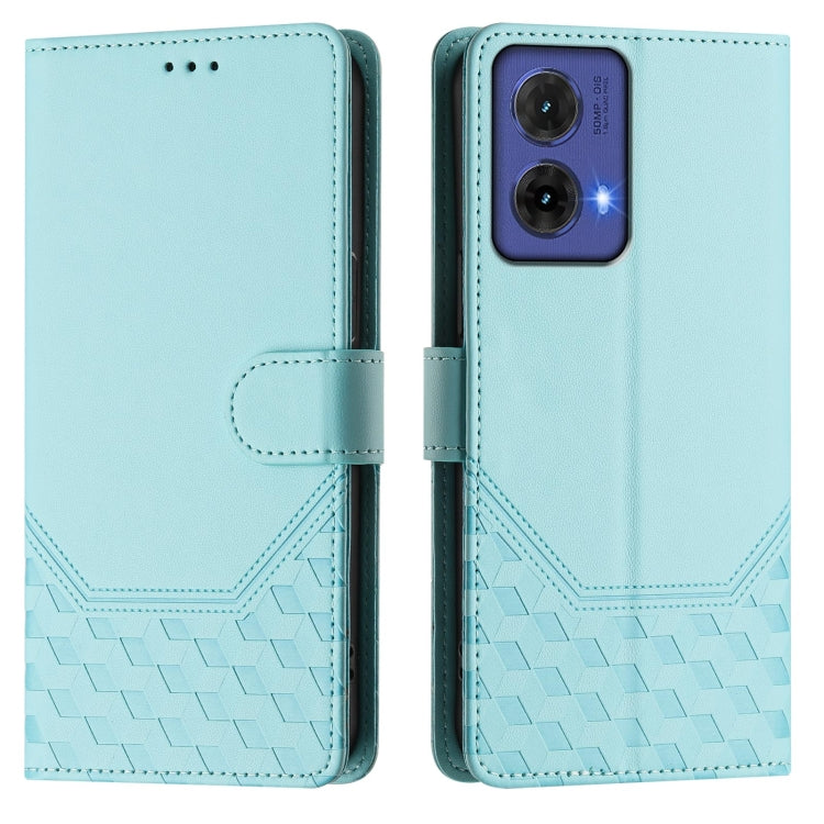 For Motorola Moto G85 5G Honeycomb Embossing RFID Leather Phone Case
