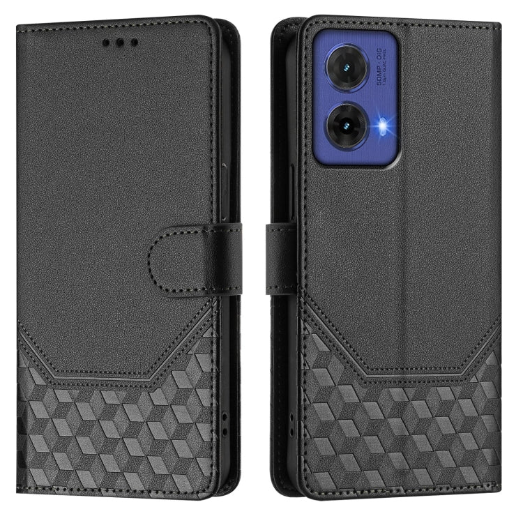 For Motorola Moto G85 5G Honeycomb Embossing RFID Leather Phone Case
