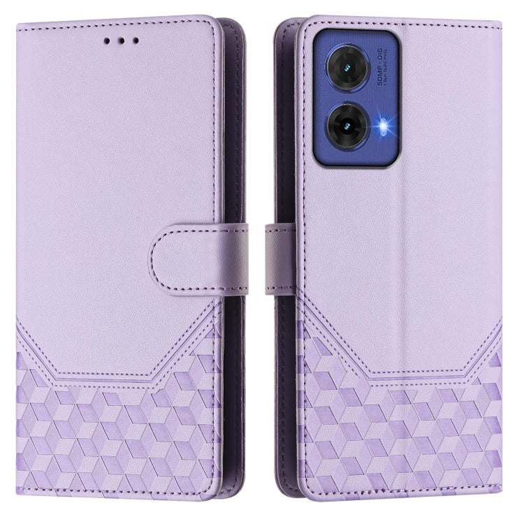 For Motorola Moto G85 5G Honeycomb Embossing RFID Leather Phone Case