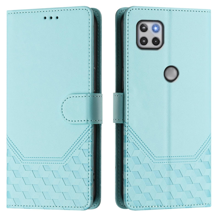 For Motorola Moto One 5G Ace 2021 Honeycomb Embossing RFID Leather Phone Case