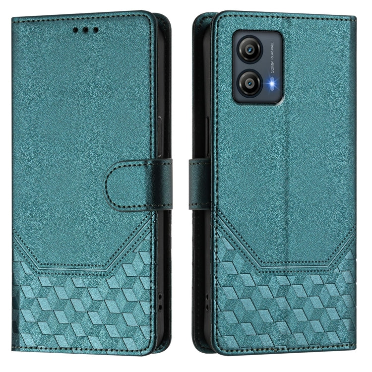 For Motorola Moto G53y 5G / G53j 5G Honeycomb Embossing RFID Leather Phone Case