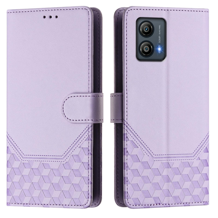 For Motorola Moto G53y 5G / G53j 5G Honeycomb Embossing RFID Leather Phone Case