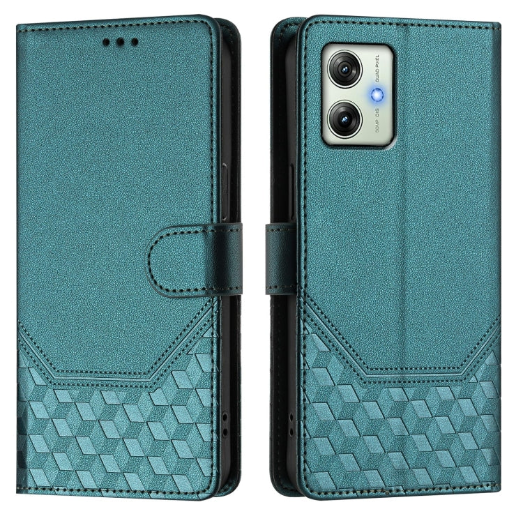For Motorola Moto G64 India / G54 5G India Honeycomb Embossing RFID Leather Phone Case