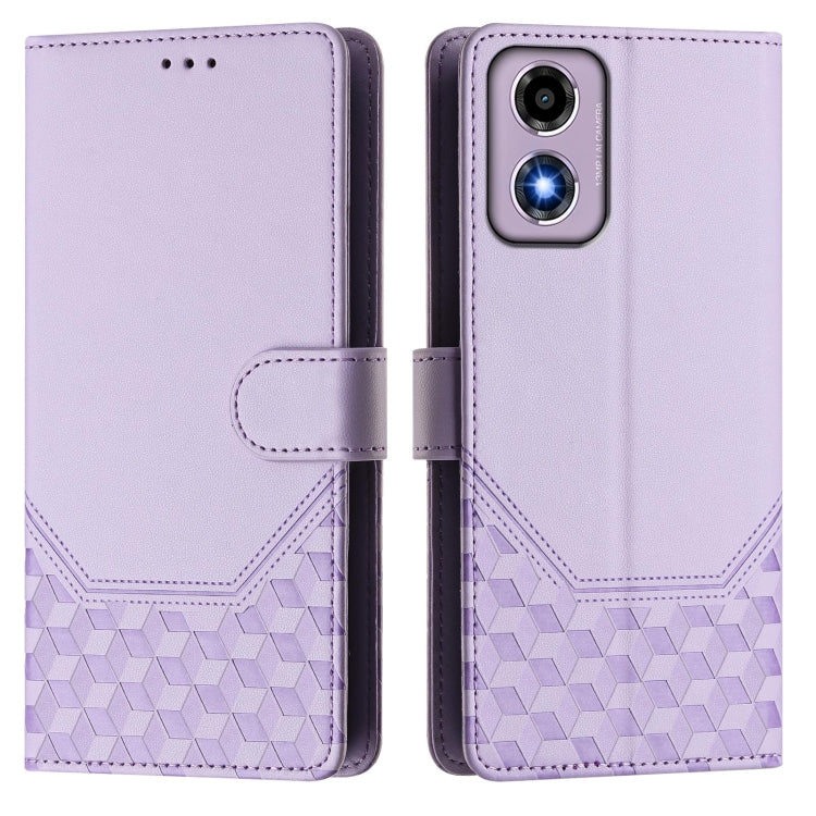 For Motorola Moto G04 4G / G04s 4G Honeycomb Embossing RFID Leather Phone Case