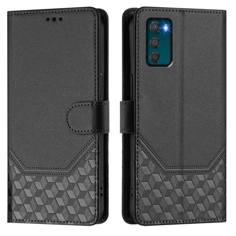 For Motorola Moto G42 Honeycomb Embossing RFID Leather Phone Case