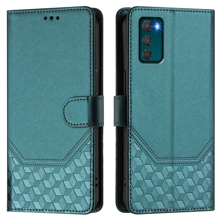 For Motorola Moto G42 Honeycomb Embossing RFID Leather Phone Case