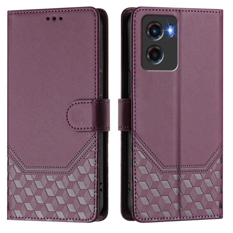 For Motorola Moto G05 Honeycomb Embossing RFID Leather Phone Case