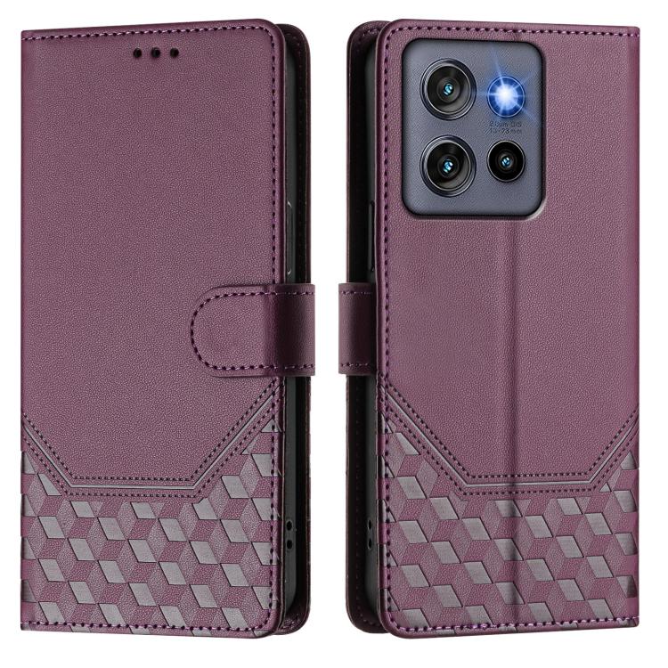 For Motorola Moto G Stylus  5G 2025 Honeycomb Embossing RFID Leather Phone Case
