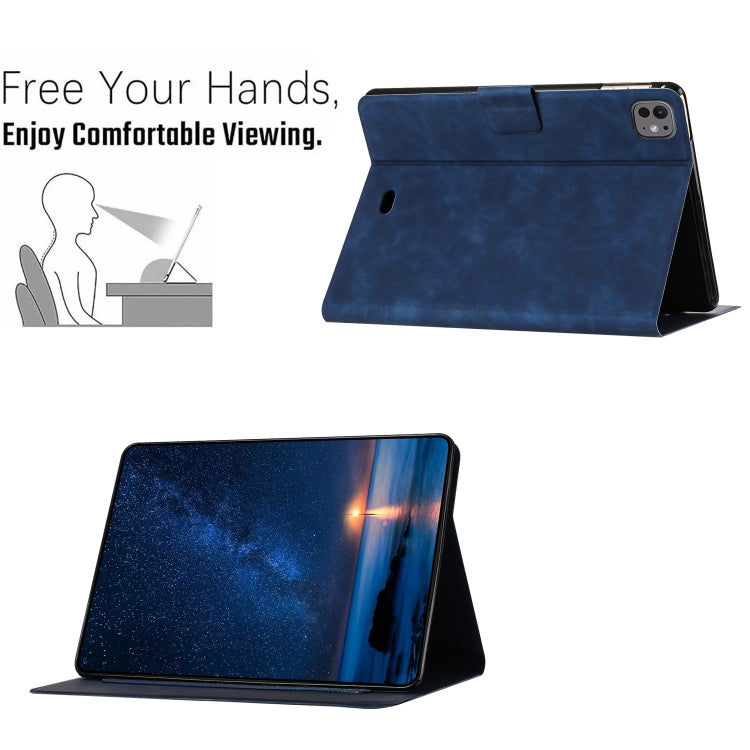 For iPad Pro 11 2025 / 2024 Embossed Couple Cat Smart Tablet Leather Case