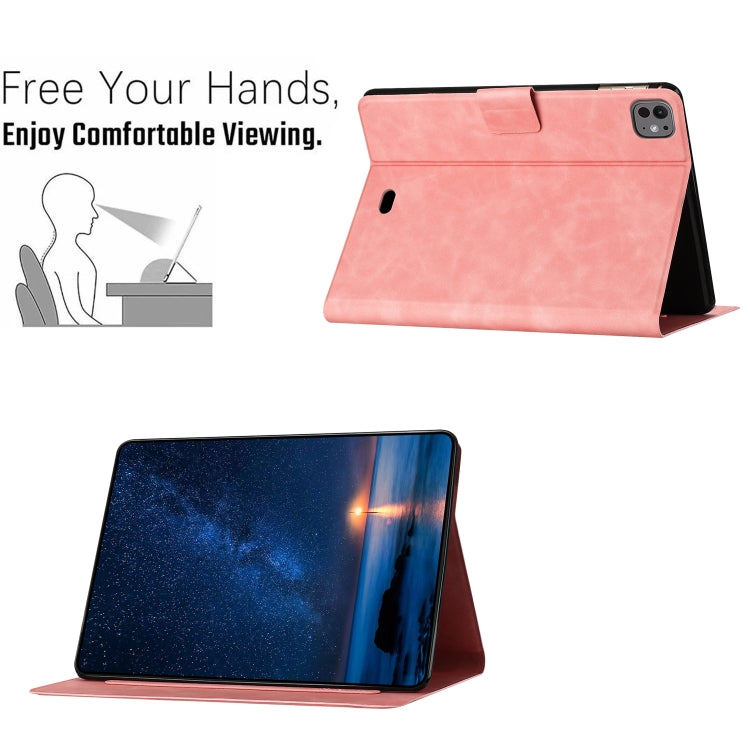For iPad Pro 11 2025 / 2024 Embossed Couple Cat Smart Tablet Leather Case