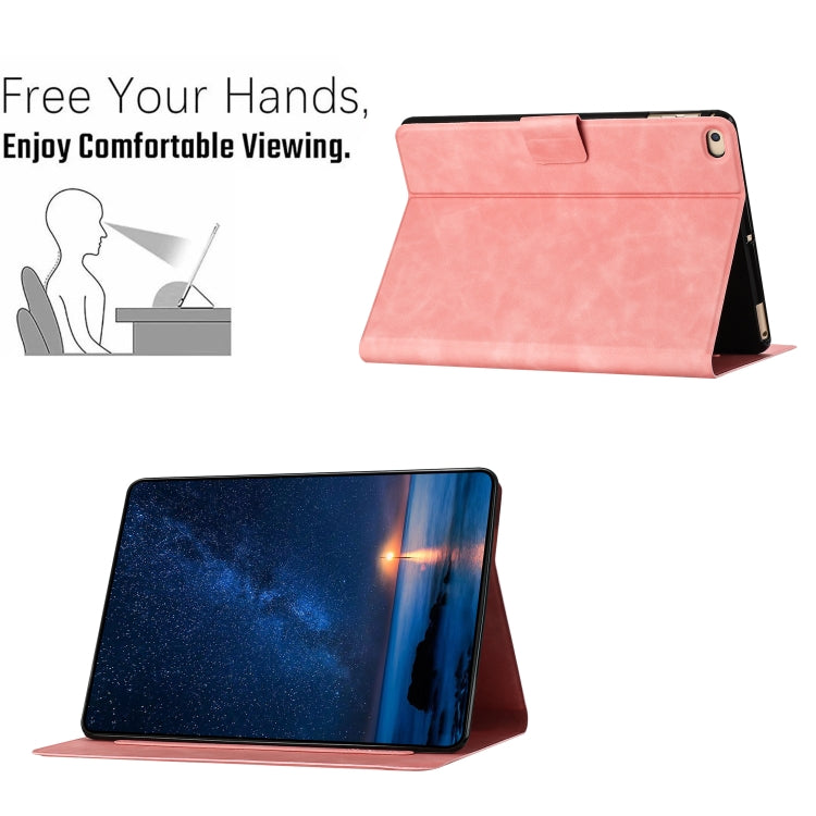 For iPad mini 5 / 4 / 3 / 2 / 1 Embossed Couple Cat Smart Tablet Leather Case