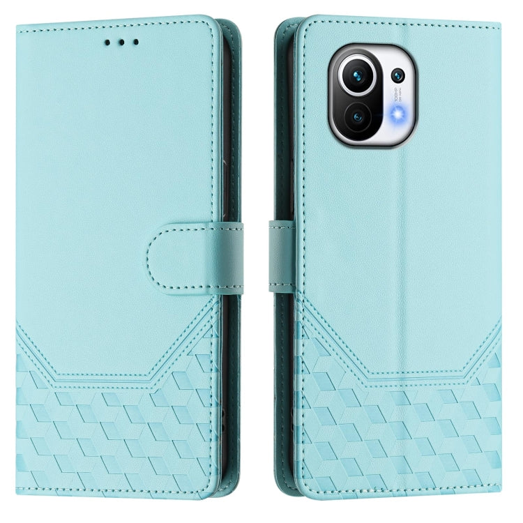 For Xiaomi Mi 11 Honeycomb Embossing RFID Leather Phone Case