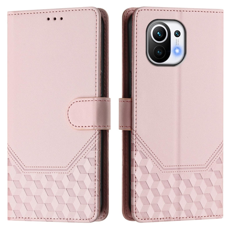 For Xiaomi Mi 11 Honeycomb Embossing RFID Leather Phone Case