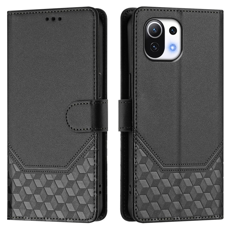 For Xiaomi Mi 11 Lite / Mi 11 Lite 5G NE Honeycomb Embossing RFID Leather Phone Case
