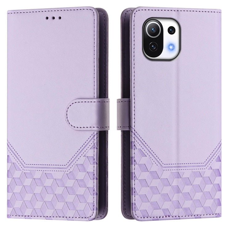 For Xiaomi Mi 11 Lite / Mi 11 Lite 5G NE Honeycomb Embossing RFID Leather Phone Case