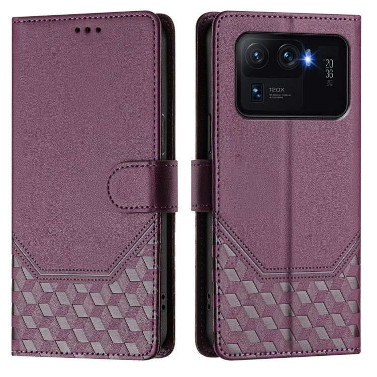 For Xiaomi Mi 11 Ultra Honeycomb Embossing RFID Leather Phone Case