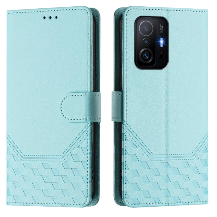 For Xiaomi 11T / 11T Pro Honeycomb Embossing RFID Leather Phone Case