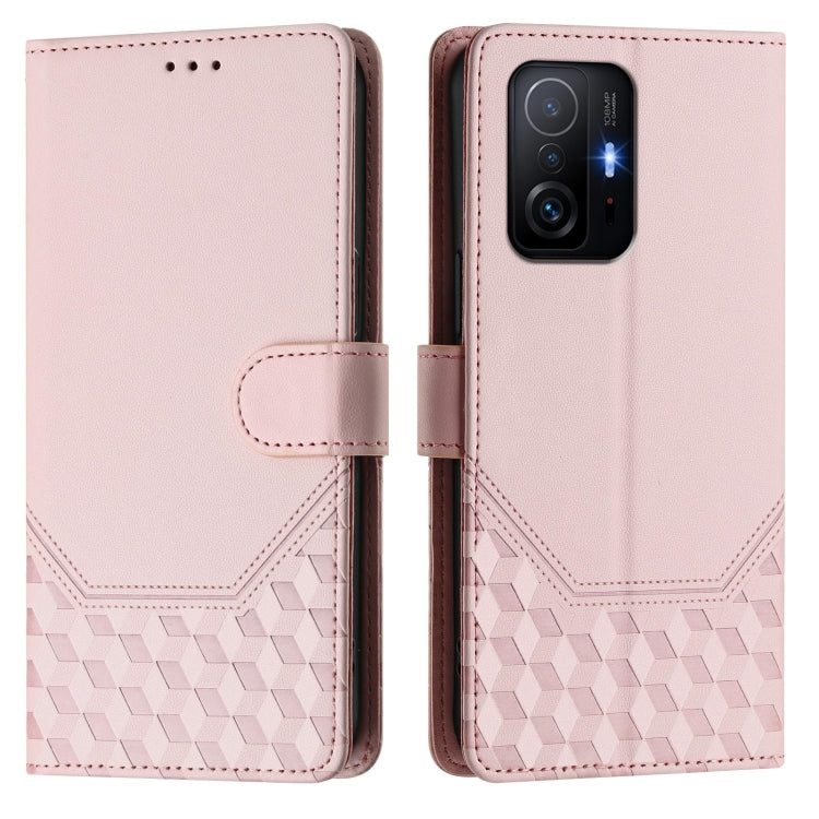 For Xiaomi 11T / 11T Pro Honeycomb Embossing RFID Leather Phone Case