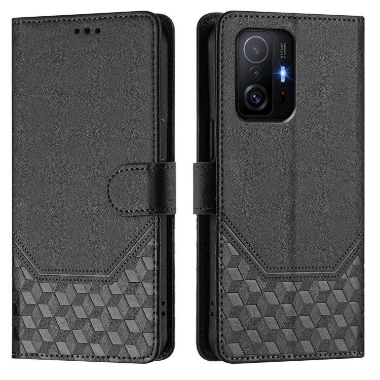 For Xiaomi 11T / 11T Pro Honeycomb Embossing RFID Leather Phone Case