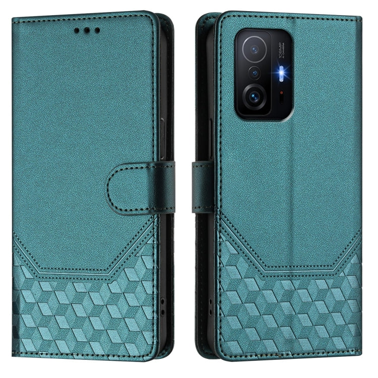 For Xiaomi 11T / 11T Pro Honeycomb Embossing RFID Leather Phone Case