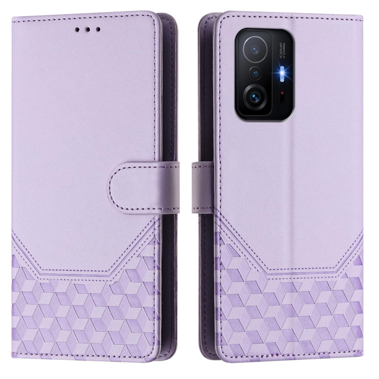 For Xiaomi 11T / 11T Pro Honeycomb Embossing RFID Leather Phone Case