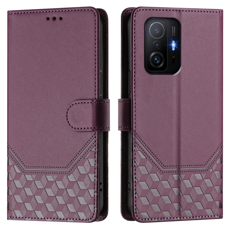 For Xiaomi 11T / 11T Pro Honeycomb Embossing RFID Leather Phone Case
