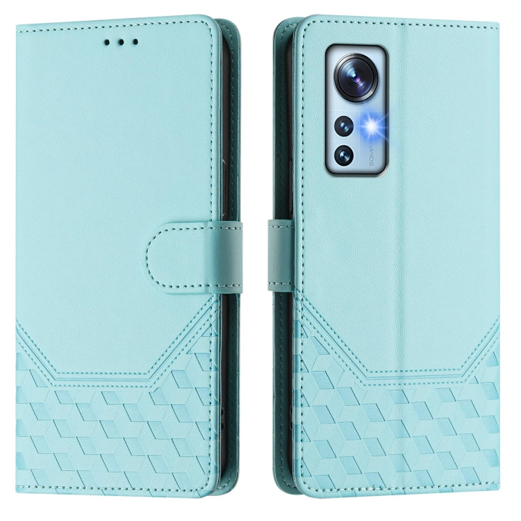 For Xiaomi 12 5G / 12X 5G / 12S 5G Honeycomb Embossing RFID Leather Phone Case