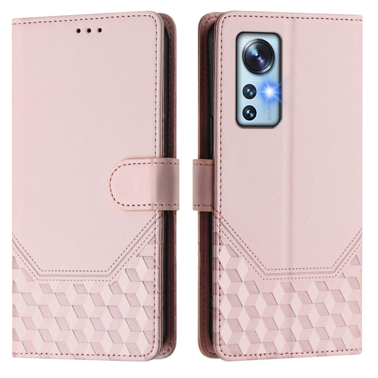 For Xiaomi 12 5G / 12X 5G / 12S 5G Honeycomb Embossing RFID Leather Phone Case