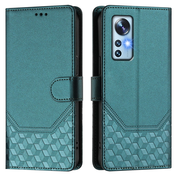 For Xiaomi 12 5G / 12X 5G / 12S 5G Honeycomb Embossing RFID Leather Phone Case