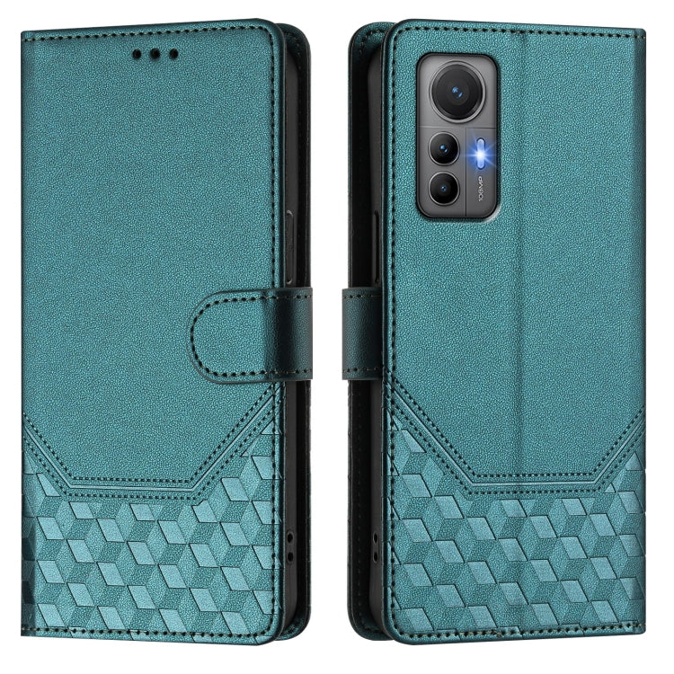 For Xiaomi 12 Lite Honeycomb Embossing RFID Leather Phone Case