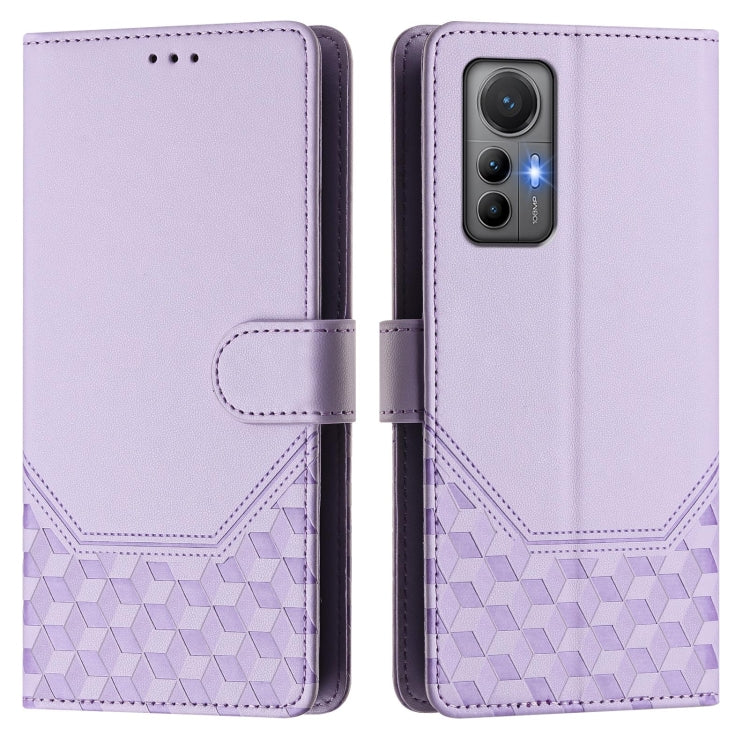 For Xiaomi 12 Lite Honeycomb Embossing RFID Leather Phone Case