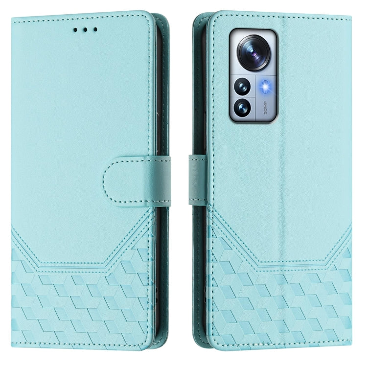 For Xiaomi 12 Pro / 12S Pro Honeycomb Embossing RFID Leather Phone Case