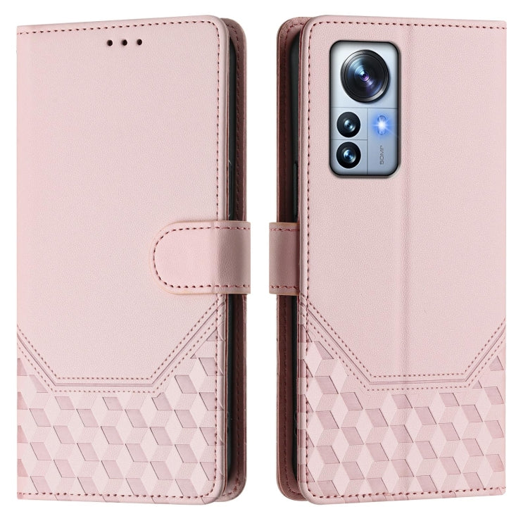 For Xiaomi 12 Pro / 12S Pro Honeycomb Embossing RFID Leather Phone Case