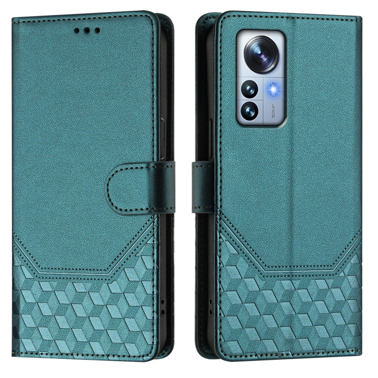 For Xiaomi 12 Pro / 12S Pro Honeycomb Embossing RFID Leather Phone Case