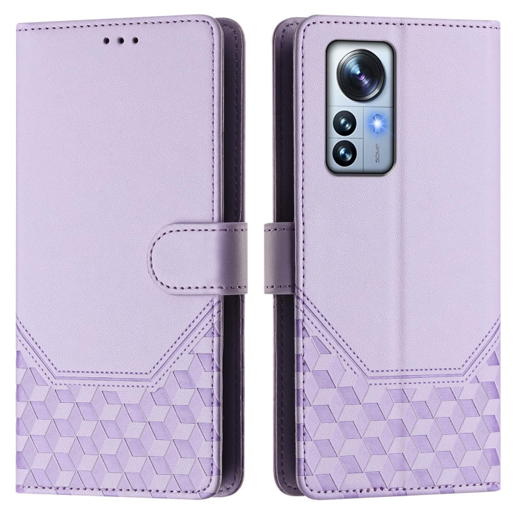For Xiaomi 12 Pro / 12S Pro Honeycomb Embossing RFID Leather Phone Case