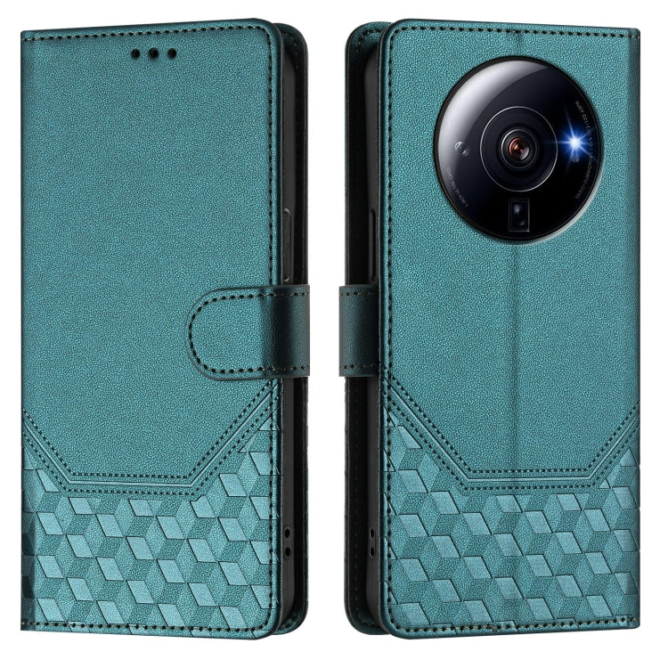 For Xiaomi 12S Ultra Honeycomb Embossing RFID Leather Phone Case