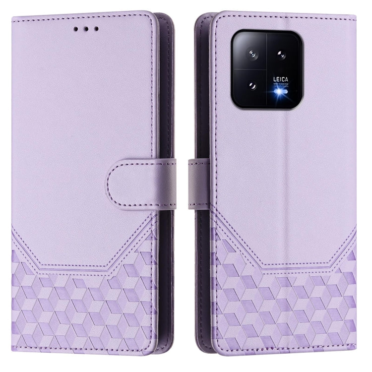 For Xiaomi 13 5G Honeycomb Embossing RFID Leather Phone Case