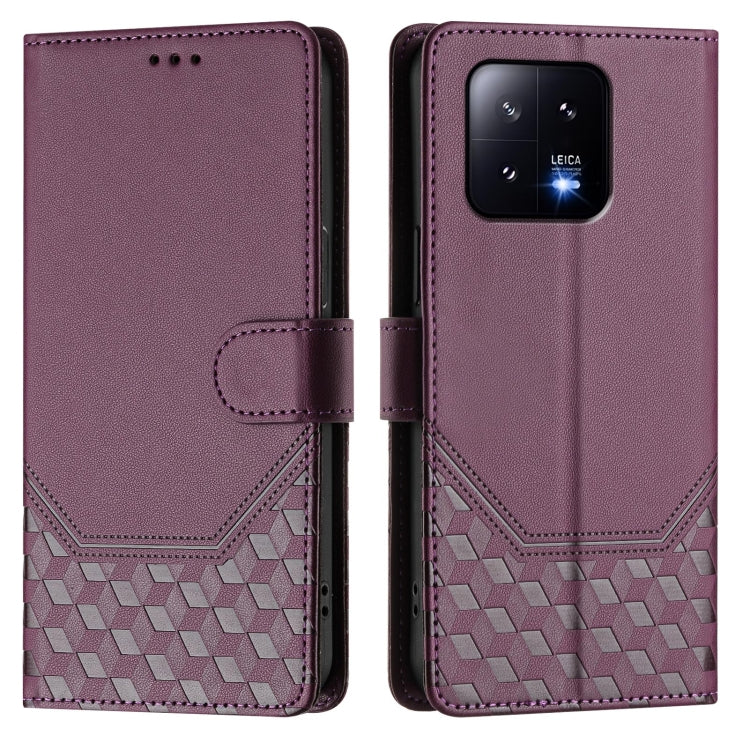 For Xiaomi 13 5G Honeycomb Embossing RFID Leather Phone Case