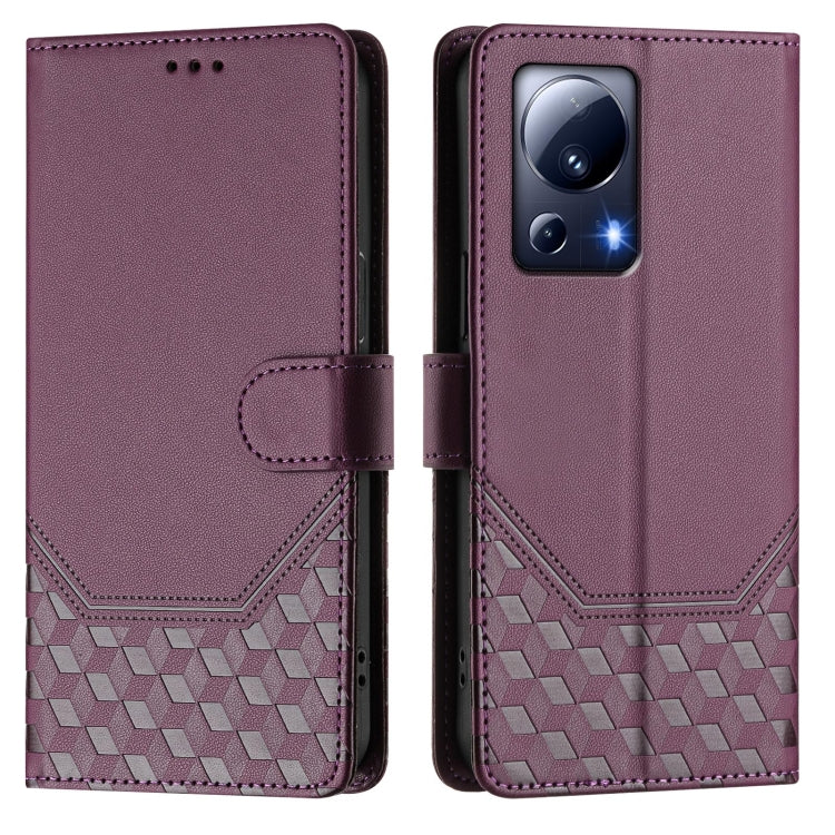For Xiaomi 13 Lite 5G / Civi 2 Honeycomb Embossing RFID Leather Phone Case