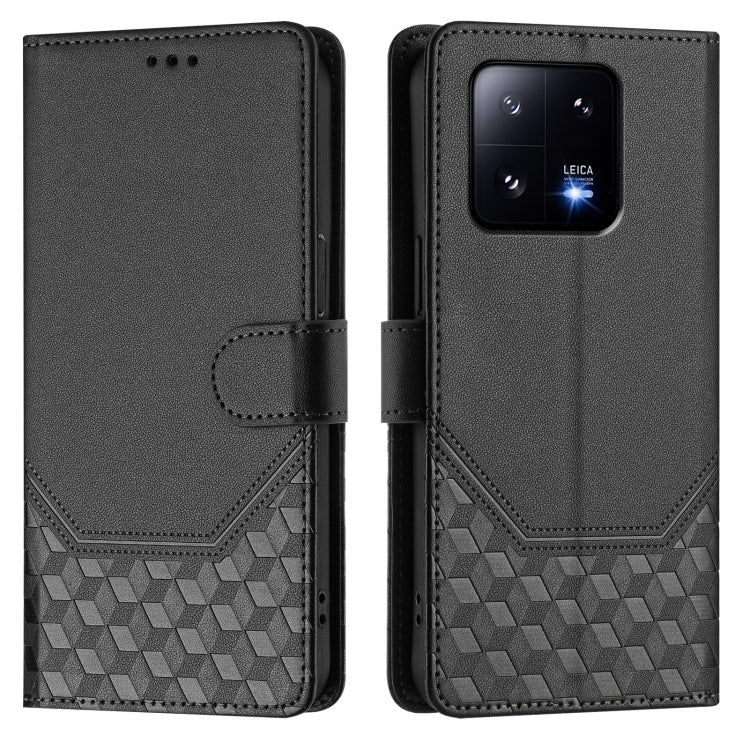 For Xiaomi 13 Pro 5G Honeycomb Embossing RFID Leather Phone Case