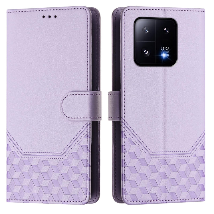 For Xiaomi 13 Pro 5G Honeycomb Embossing RFID Leather Phone Case