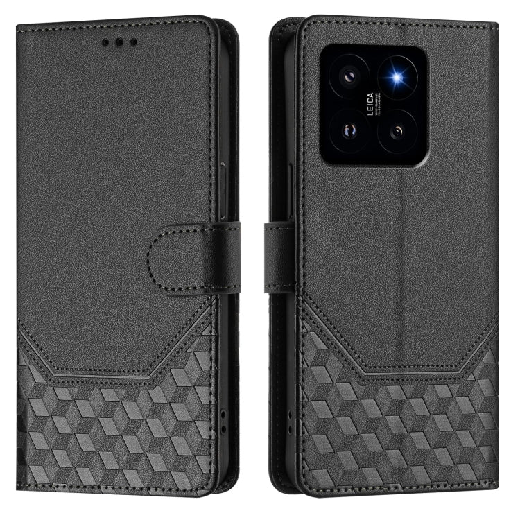 For Xiaomi 14 Honeycomb Embossing RFID Leather Phone Case